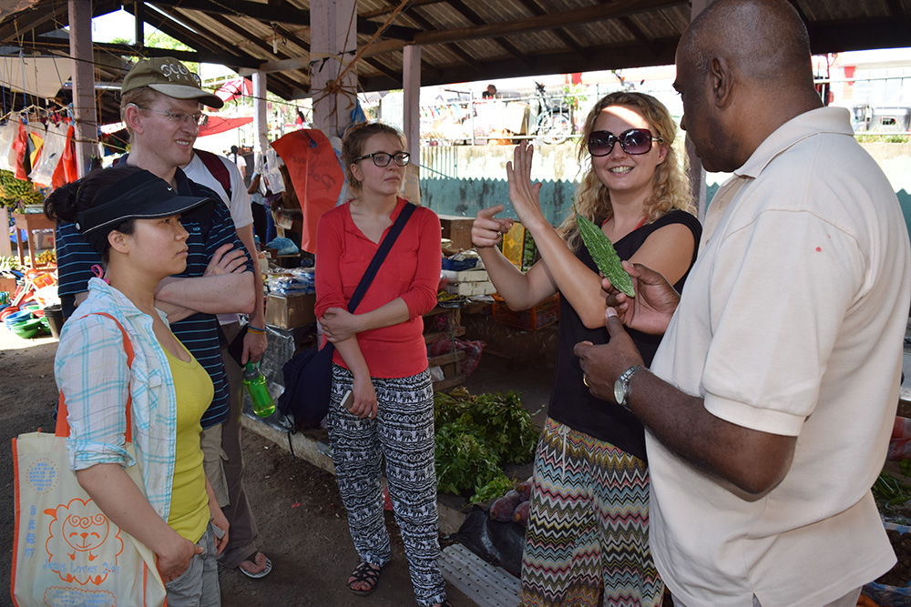 Communicator interpreting in a Sri Lankan market