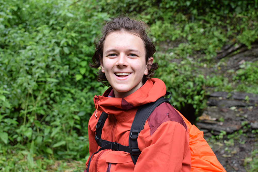Freddie on the trek during the Mary Hare School Nepal trip with VoluntEars