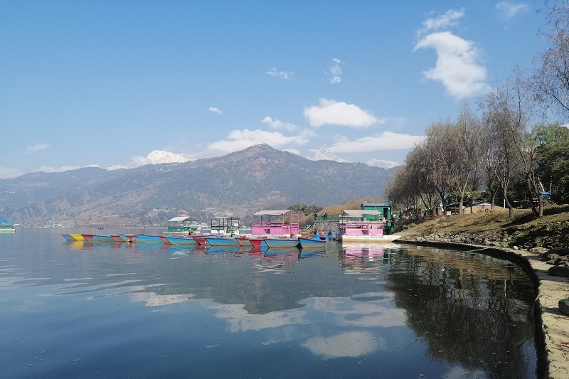 Relax by the lake in Pokhara during a VoluntEars Nepal trip