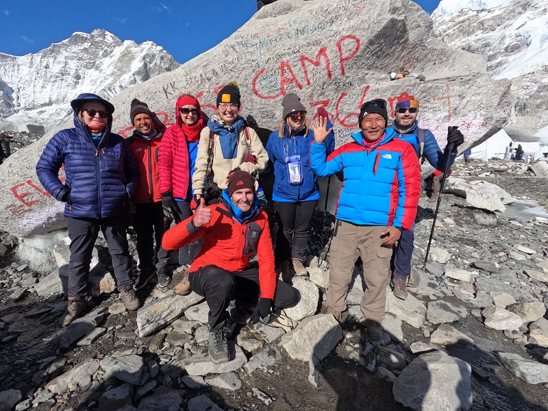 VoluntEars group at Everest Base Camp in Nepal in May 2023