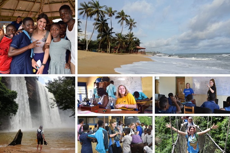 Photos of volunteers in Ghana in October 2022