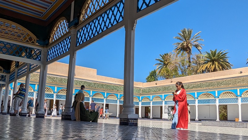 Bahia Palace internal courtyard with blue sky