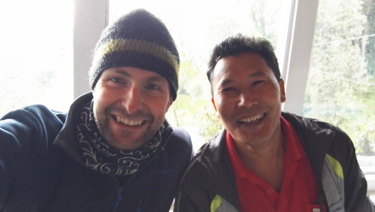 Richard Clowes and Dan Tamang in Nepal with VoluntEars